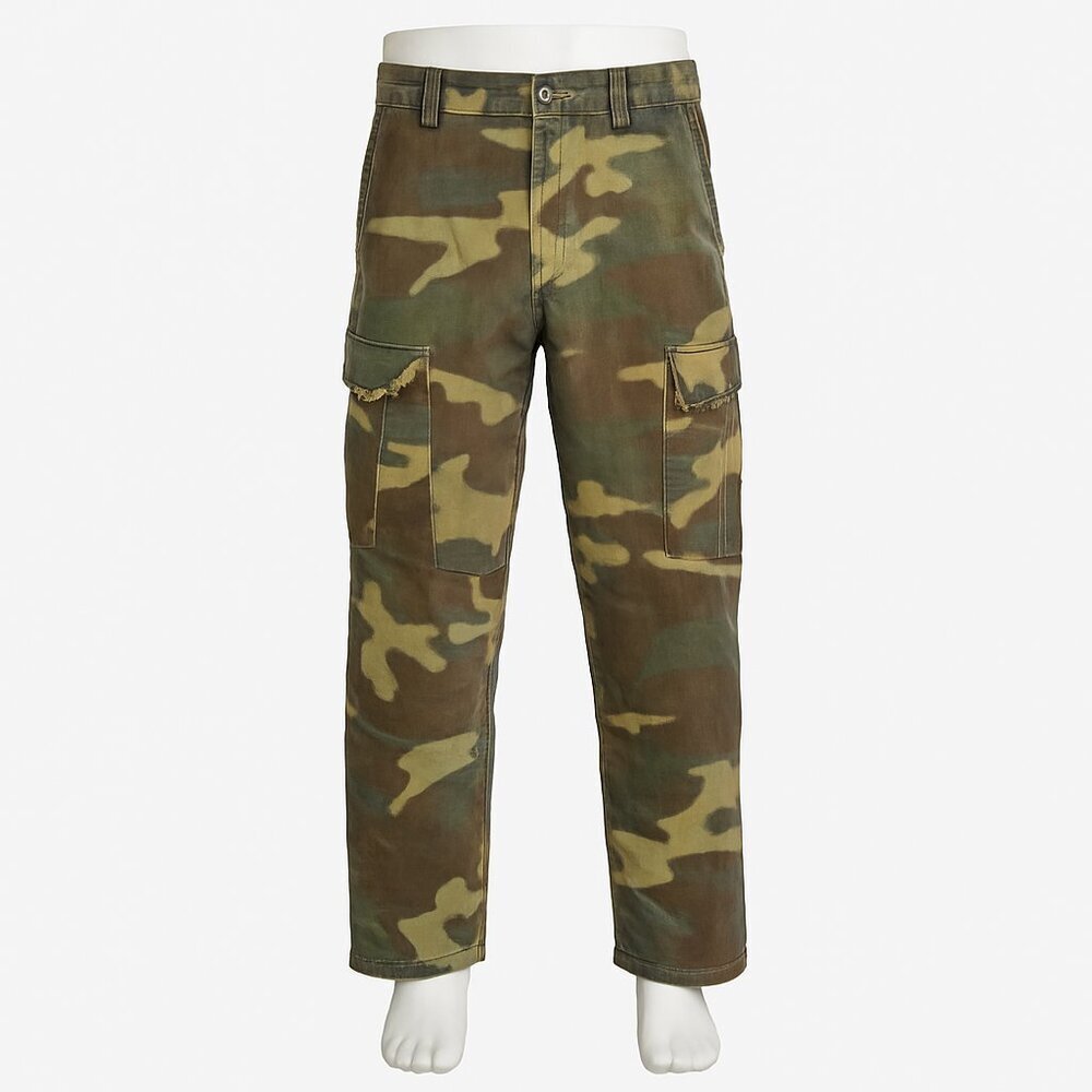 Jet Lag Men's Vintage Cargo Pants Camouflage Military Button Fly Size Medium Y2K